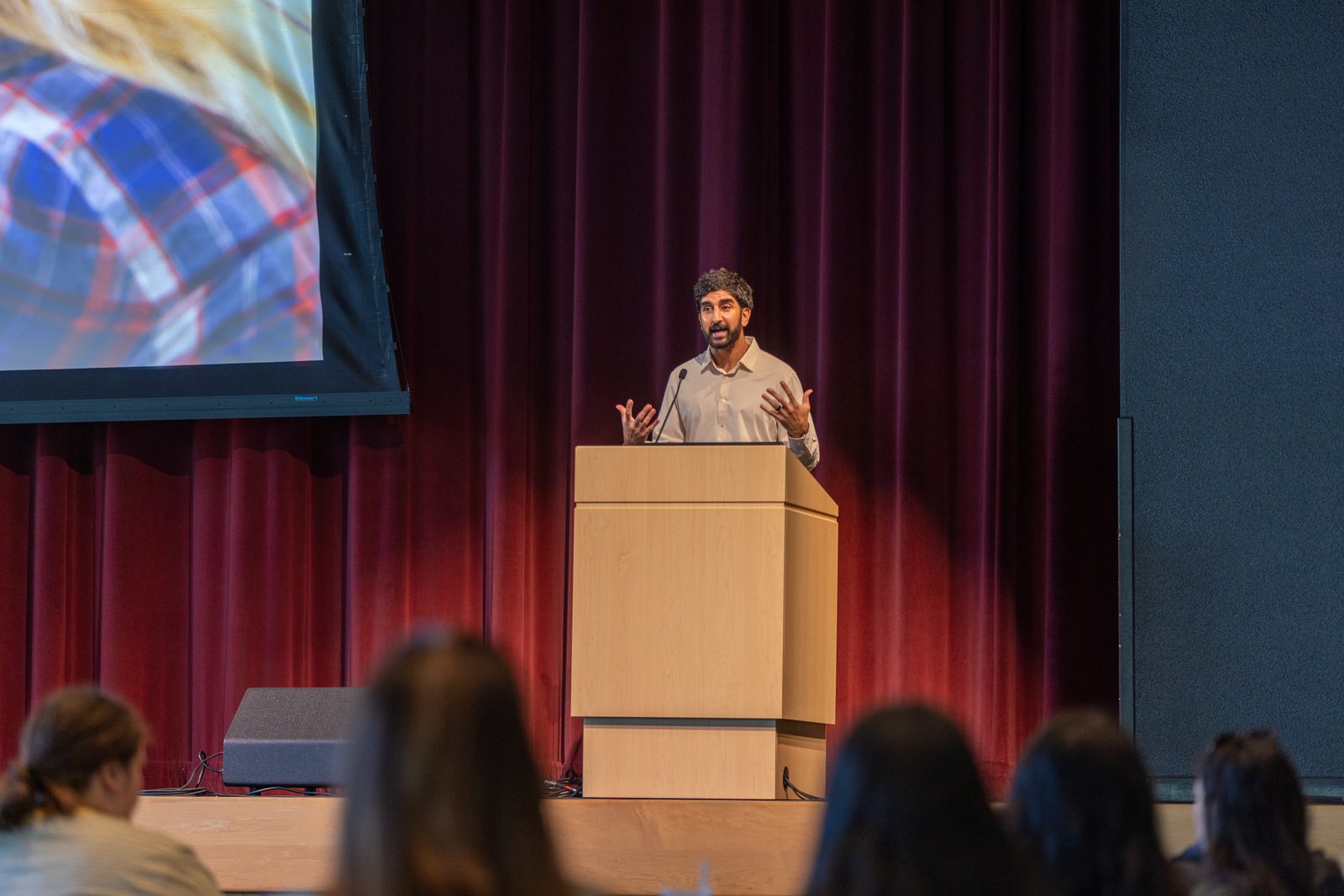 Sameer Hinduja delivering a keynote on sextortion and online exploitation prevention